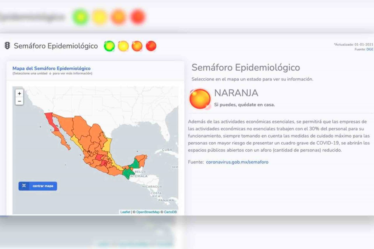 Semáforo Epidemiológico, México, Aguascalientes, Color Naranja, Pandemia, Coronavirus.