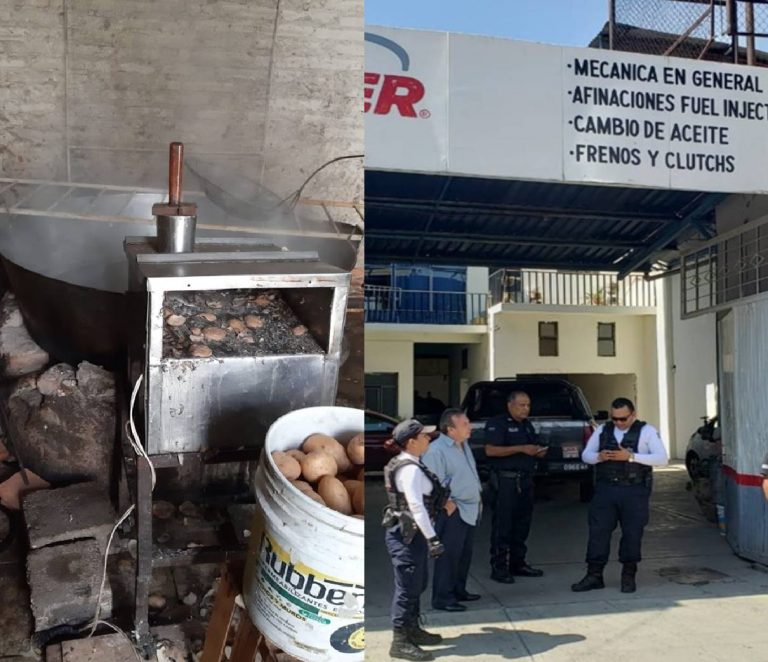 Se quema fábrica clandestina de papas fritas, estaba adentro de un Taller Mecánico