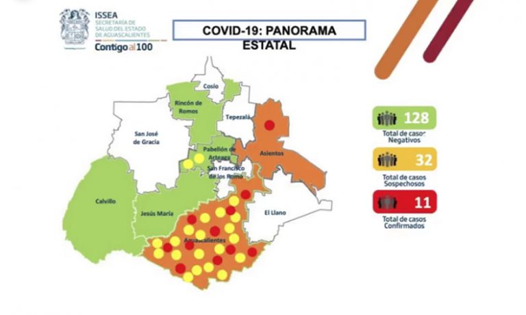 Confirmados 11 casos de COVID-19 en Aguascalientes
