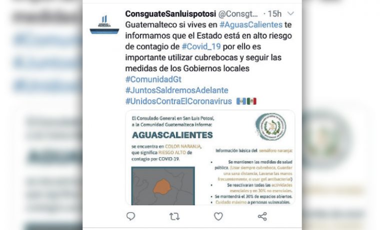 ¡A caray! Guatemala nos pone como zona con alto riesgo de contagio