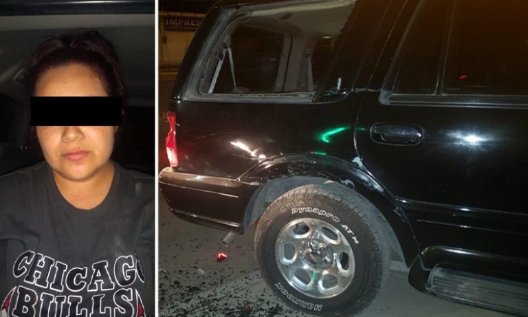Detienen a mujer por destruir camioneta de su ex pareja