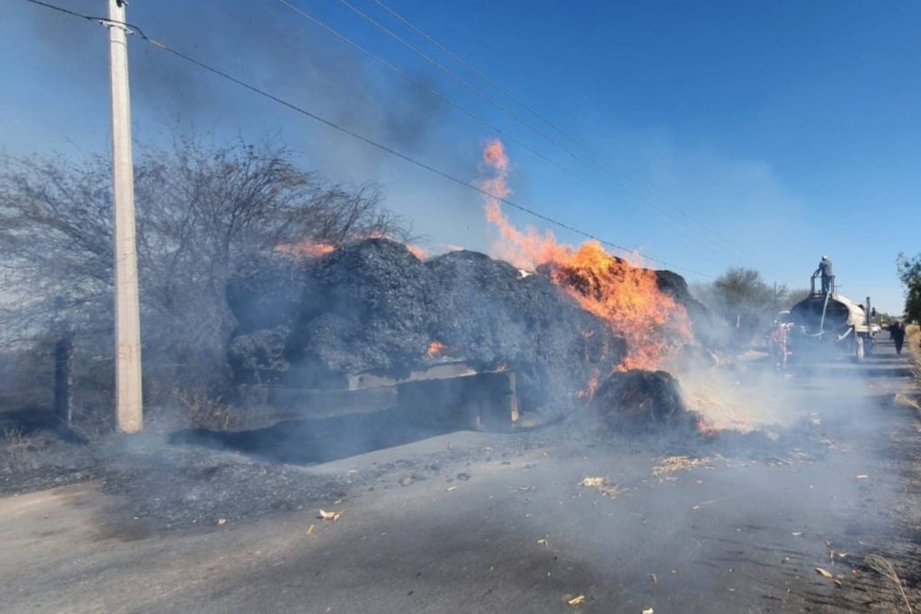 incendió remolque transportaba rastrojo