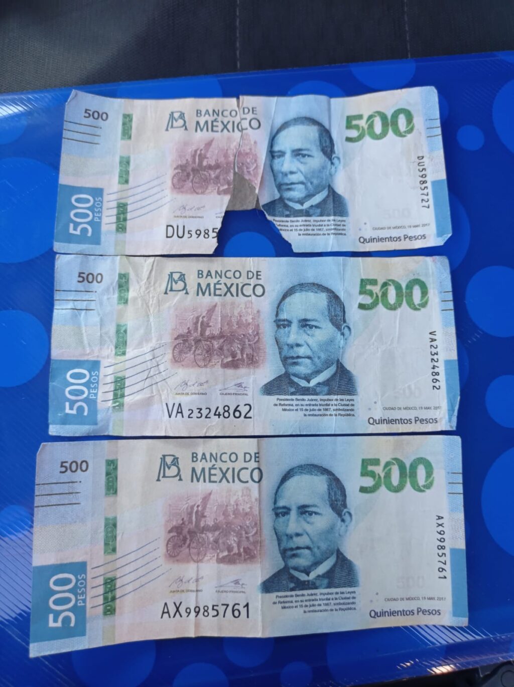 TRAIA BILLETES FALSO Y FUE DETENIDO EN CALVILLO