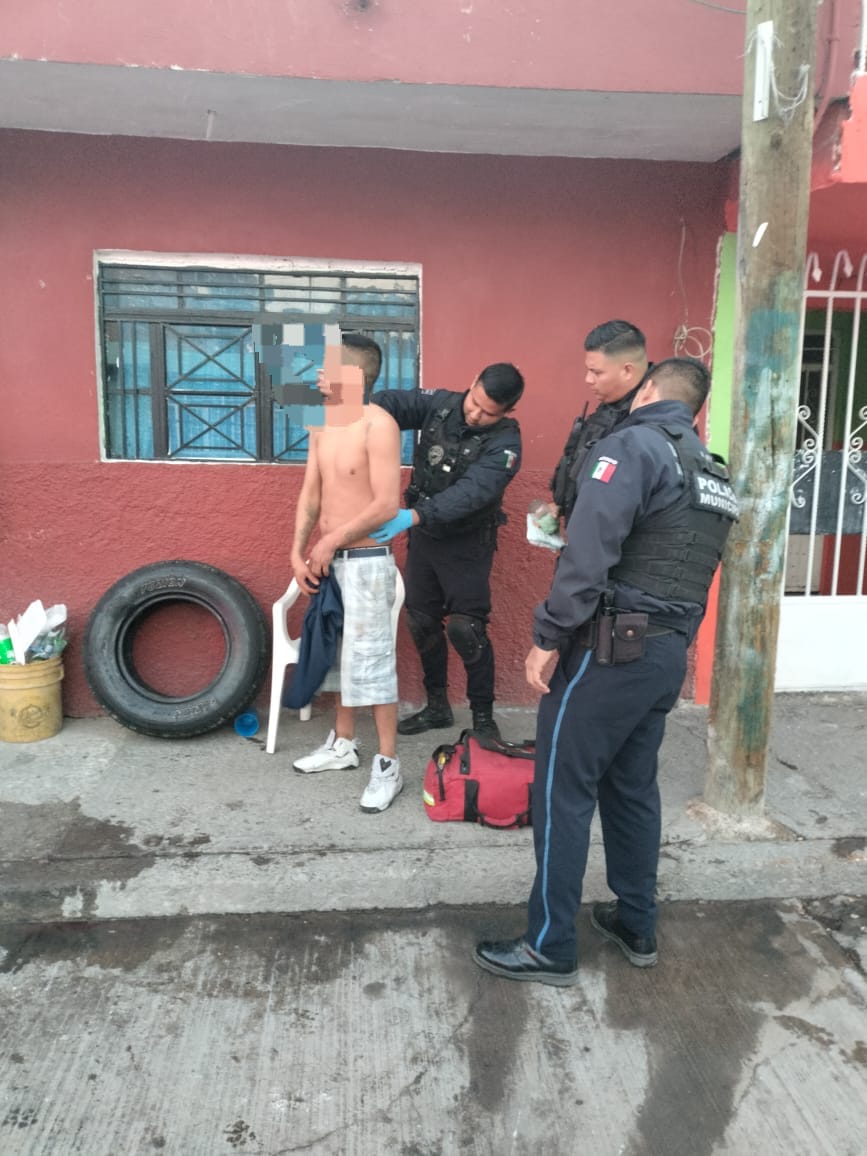 EBRIO SUJETO FUE ATACADO CON UNA NAVAJA