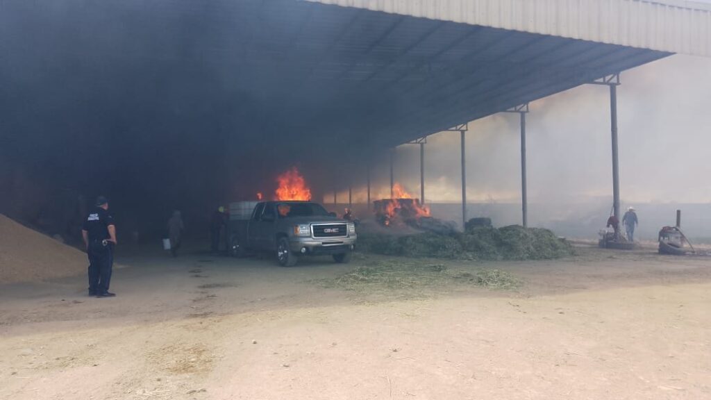 Devastador incendio en una granja en Tepezalá dejó cuantiosas pérdidas materiales