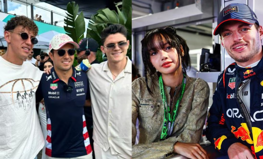 Lichnovsky, Lisa y Travis Kelce; figuras presentes en el GP de Miami