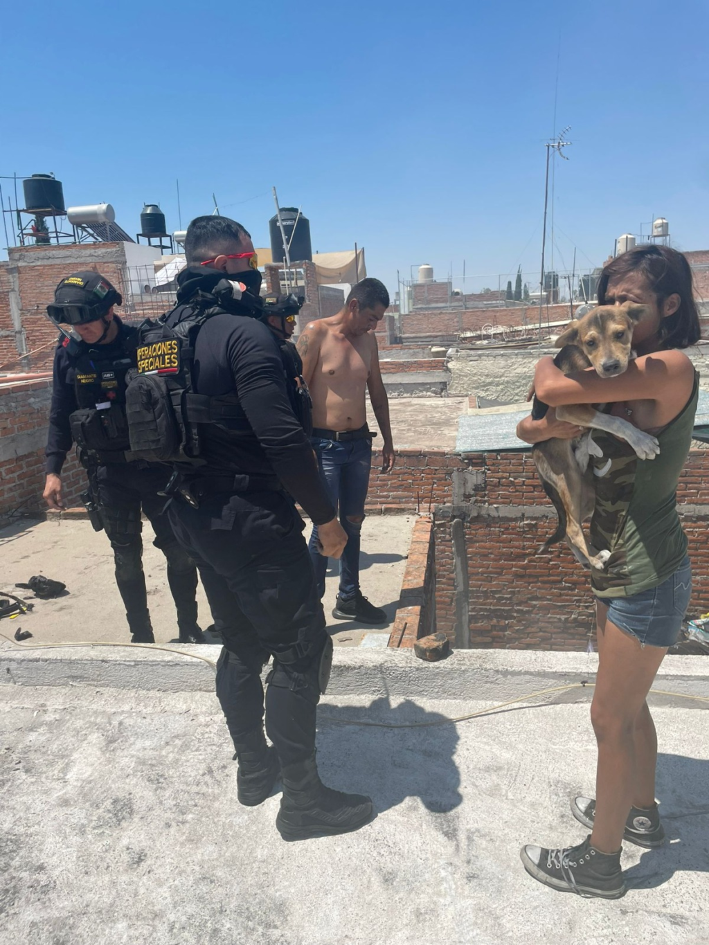 Rescatan a un par de caninos de incendio en La Barranca