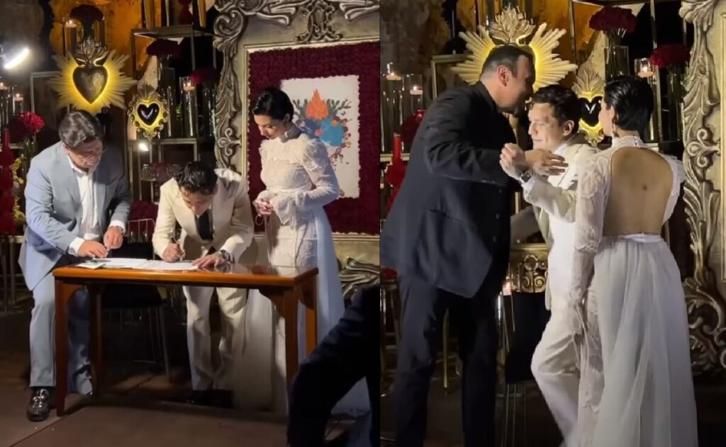 Revelan nuevo video de la boda de Christian Nodal y Ángela Aguilar