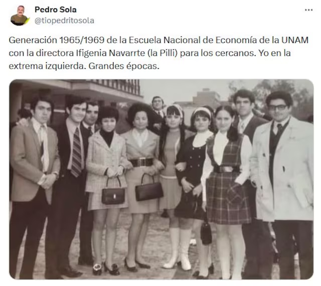 Pedro Sola con Ifigenia Martínez en la UNAM