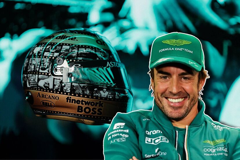 Fernando Alonso celebra sus 400 Grandes Premios con un casco especial