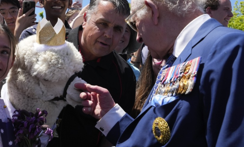 Rey Carlos III vive curioso momento con una alpaca en Australia