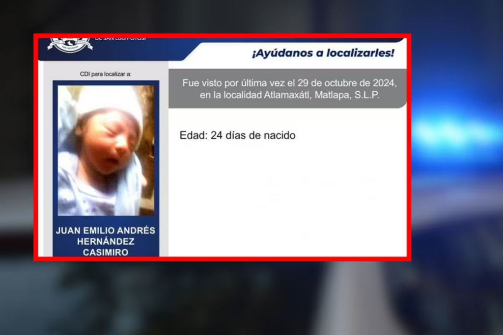 En San Luis Potosí confirman el robo de un bebé de 24 semanas de nacido