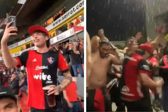 Peso Pluma festeja la victoria del Atlas ante las Chivas