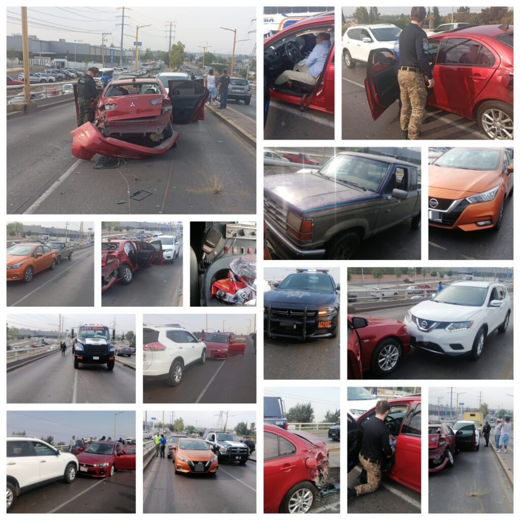 Cinco vehículos involucrados en dos accidentes