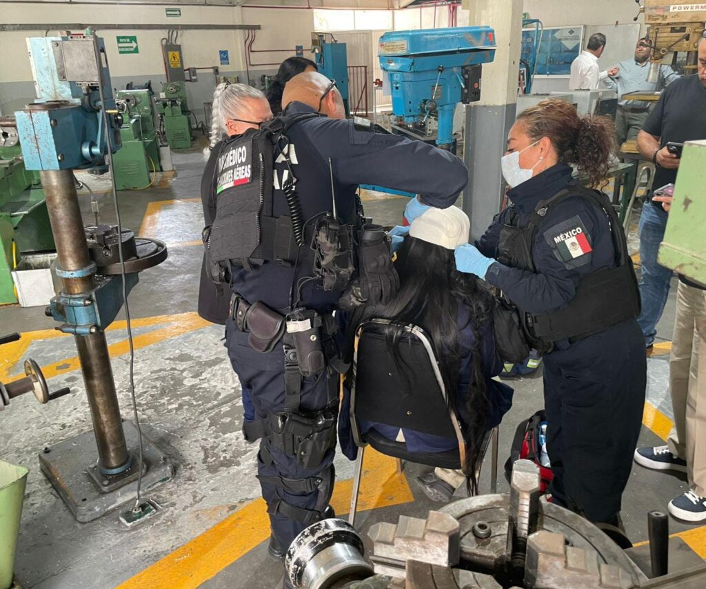 JOVEN ESTUDIANTE SUFRE ACCIDENTE EN UNA MÁQUINA DE TORNO EN PLANTEL DE CIUDAD INDUSTRIAL