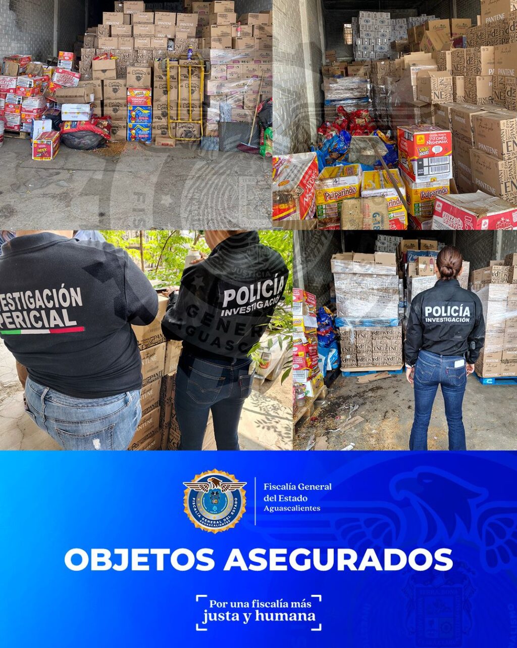Fiscalía de Aguascalientes recupera mercancía de $3 millones robada a un trailero en un asalto en S.L.P.
