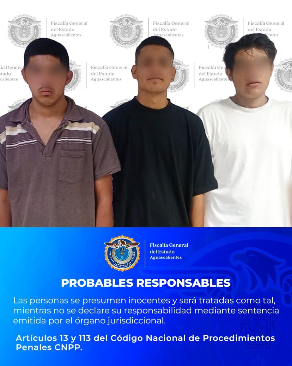 Tres sujetos fueron vinculados a proceso por el delito de robo con violencia