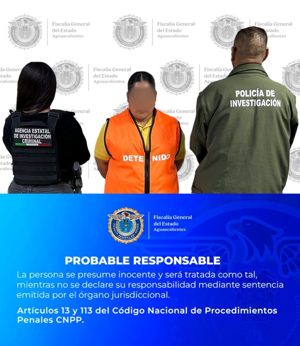 Detienen en Aguascalientes a una mujer por lesiones dolosas a un menor de edad en Zacatecas