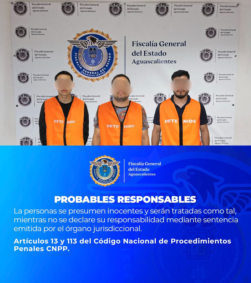 Capturan en Asientos a tres integrantes de un grupo delictivo buscados en Zacatecas